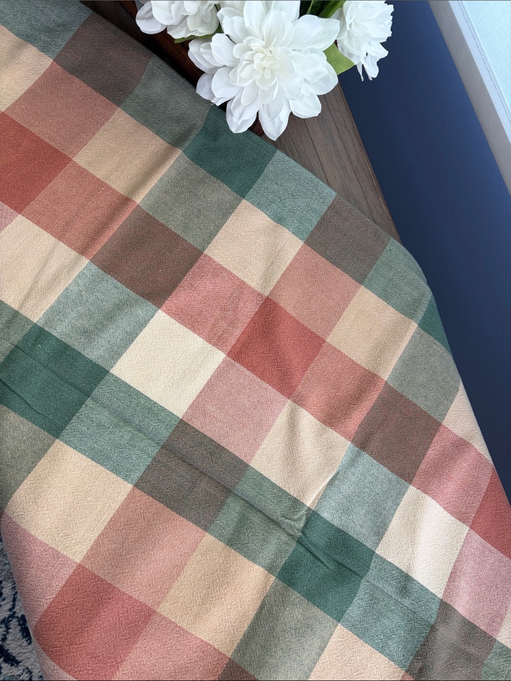 Fall plaid tablecloth